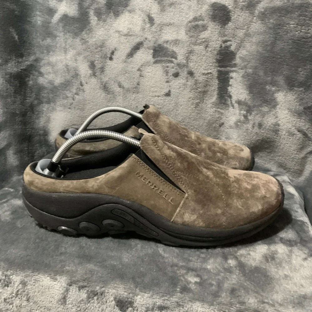Merrell Jungle Moc Mens 11 Brownish Gray Suede Slip On J003231 Comfort EUC